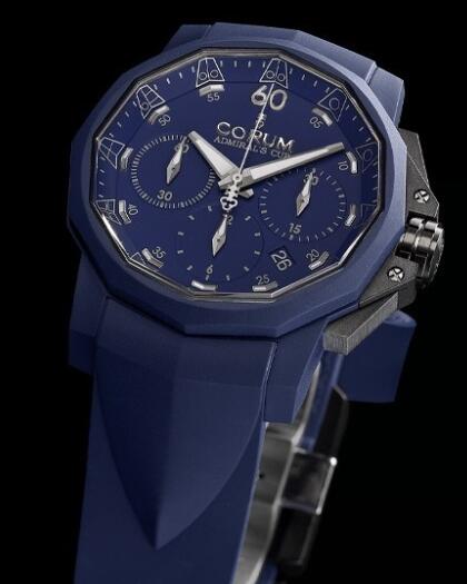 Corum Admiral's Cup Challenger 44 Chrono Rubber Replica Watch 753.807.02/F373 AB21 Blue Rubber